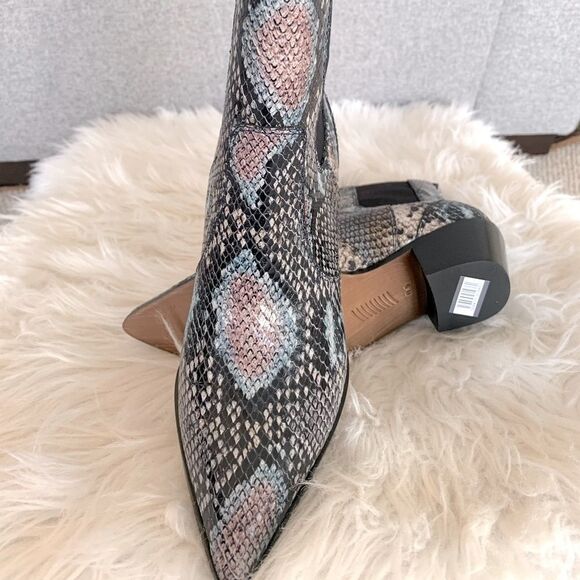 PAIGE Willa Chelsea style multicolor snake print leather bootie NWOT size 6.5 - Picture 9 of 9